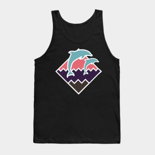 Dolphins Jumping Retro Tank Top